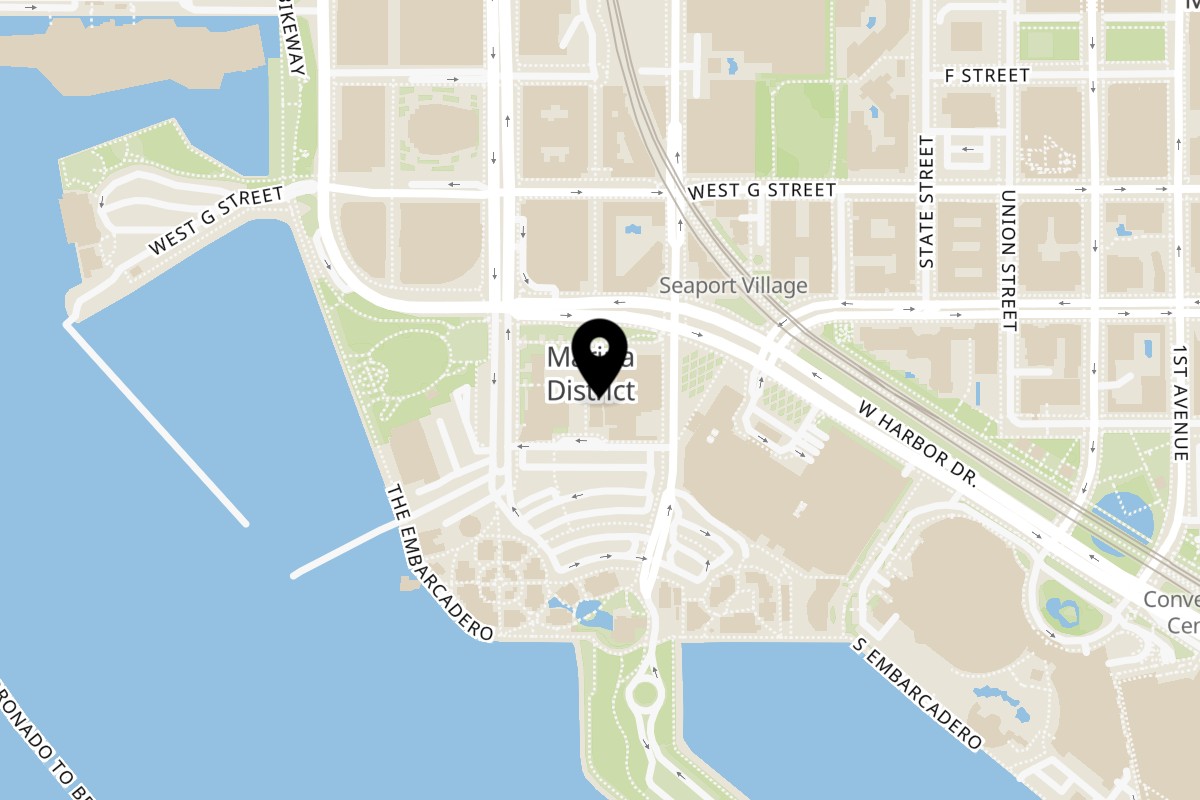 Map showing the location of Hi Poke on 789 W Harbor Dr #113 in San Diego